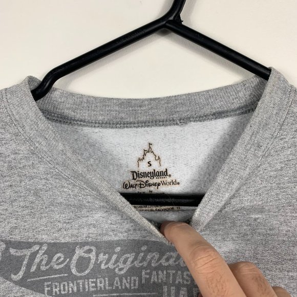 Disneyland Retro Sweatshirt Mens Size S Grey Mickey Mouse Cotton-Blend - Picture 6 of 7